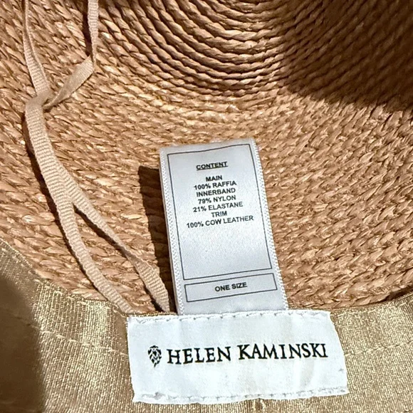 Helen Kaminski 100% raffia / trim leather, classic 5